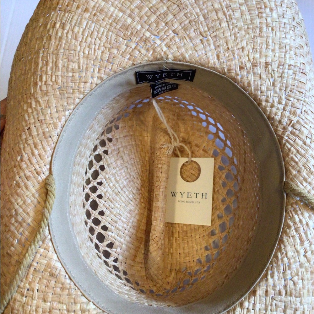 Rare WYETH Straw Cowboy Hat with Chin Strap - Picture 6 of 7